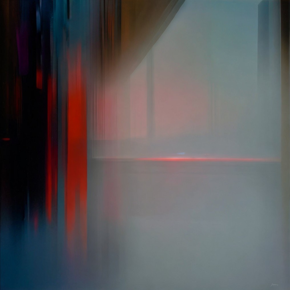 Abstract Composition with Soft Hues and Blurred Lines