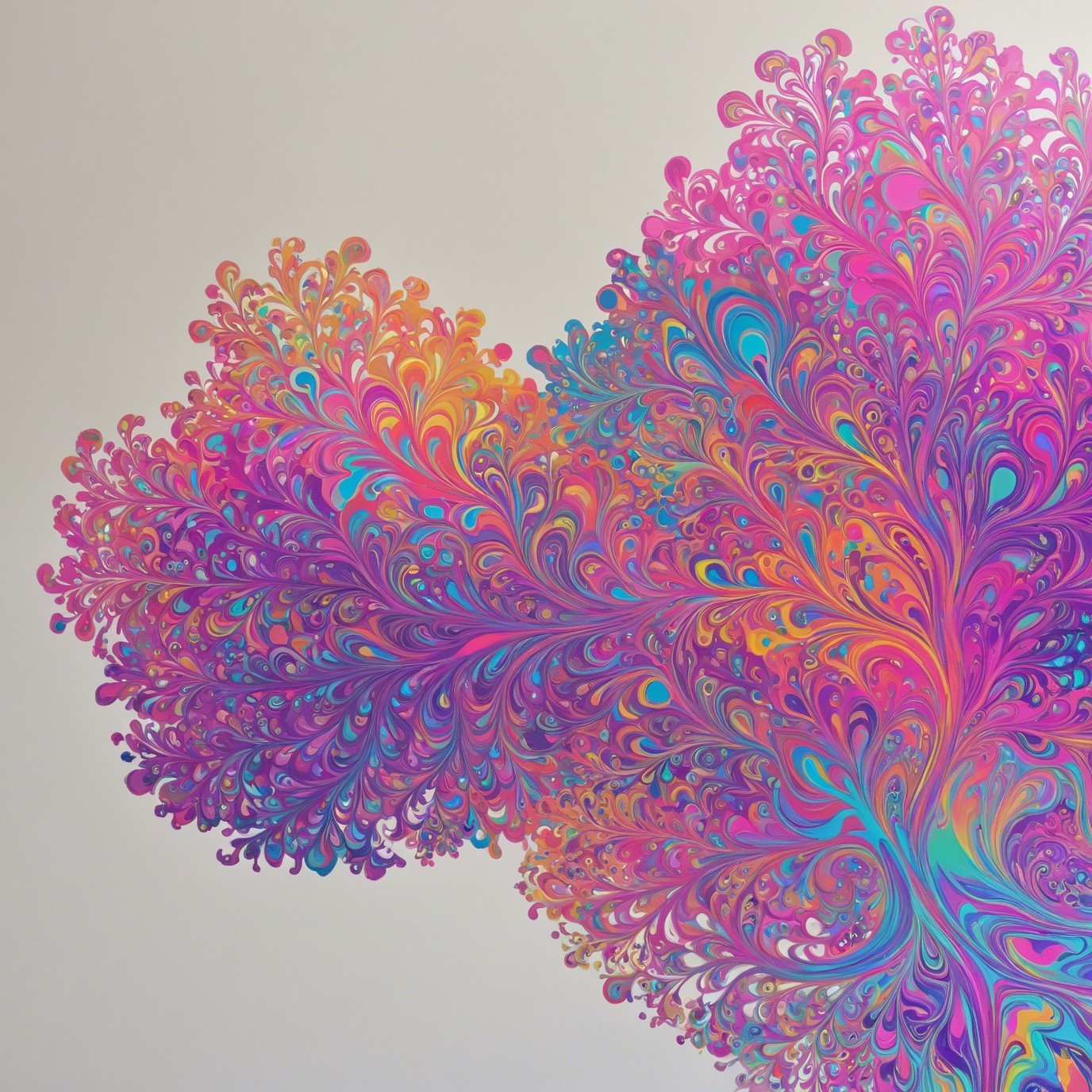 Vibrant Abstract Artwork with Swirling Patterns and Colors