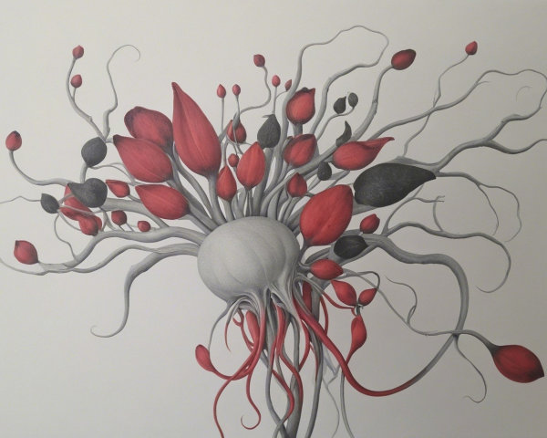Surreal Illustration of a Plant-Like Structure
