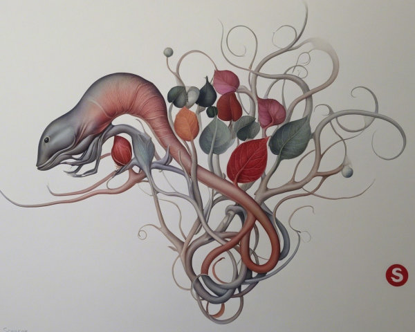 Surreal Hybrid Creature with Abstract Plant Forms