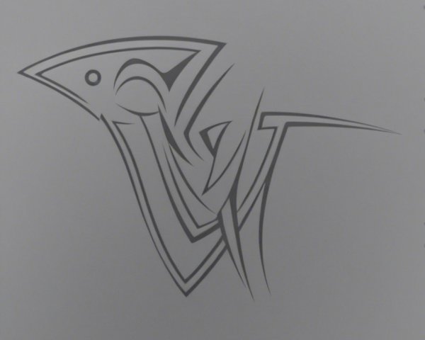 Stylized Bird Design with Minimalist Aesthetic