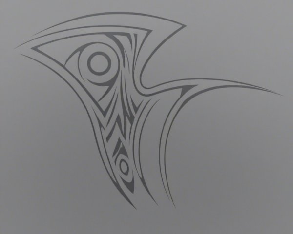 Abstract Bird Design with Flowing Lines and Shapes