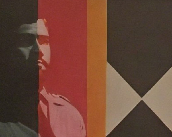 High Contrast Pop Art Painting with Geometric Elements