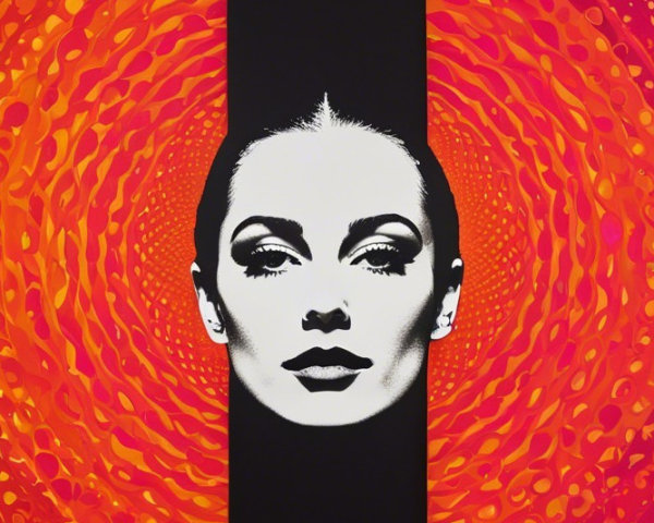 Portrait of a Woman with Vibrant Background Colors