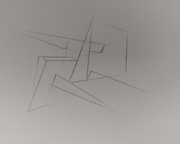 Minimalist Abstract Drawing with Geometric Lines