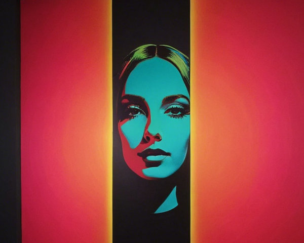 Stylized Portrait of a Woman with Vibrant Background