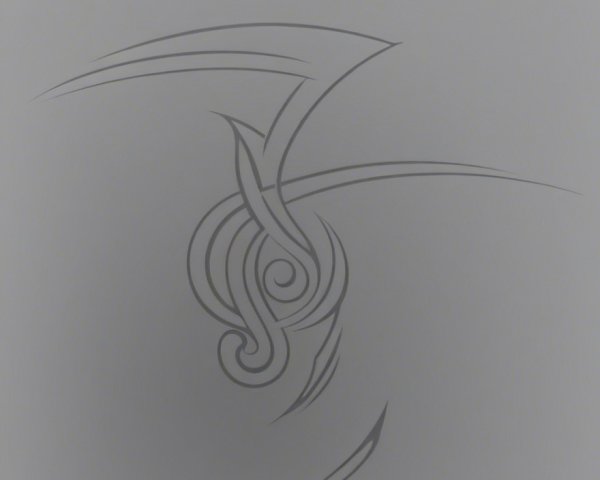 Minimalist Abstract Design with Swirling Lines and Shapes