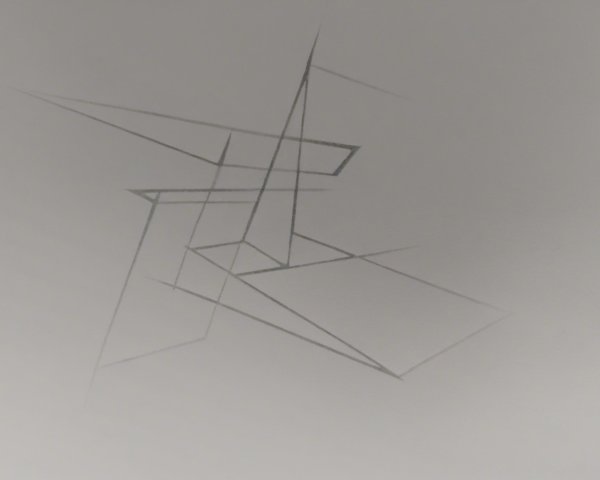 Minimalist Abstract Drawing with Geometric Lines