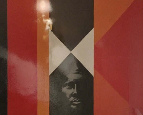 Vertical Graphic Design with Bold Colors and Shapes