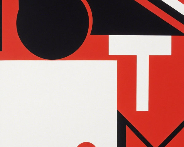 Bold Abstract Composition with Red, Black, and White