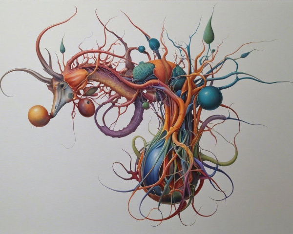 Surreal Organic Composition with Abstract Forms