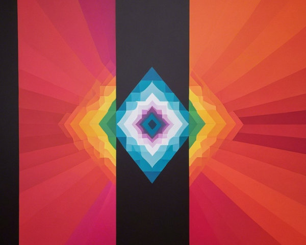 Vibrant Geometric Design with Bold Colors and Shapes