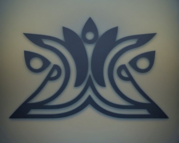 Stylized Lotus Flower Design with Fluid Lines