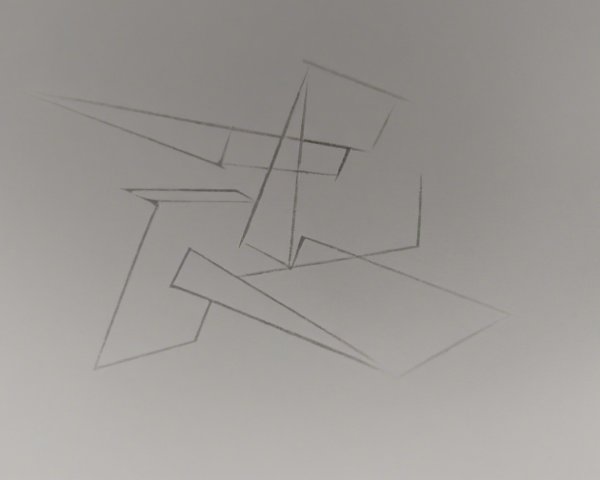 Abstract Sketch of Geometric Shapes and Lines