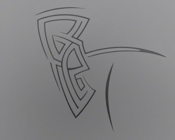 Minimalist Tribal Pattern with Geometric Lines and Curves