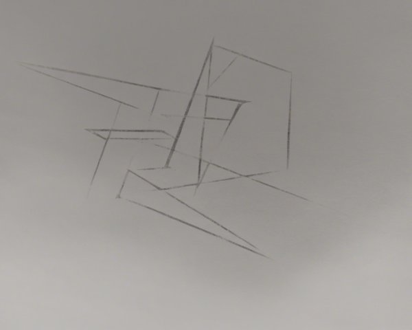 Abstract Sketch of Geometric Lines and Shapes