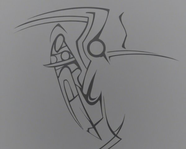 Minimalist Abstract Design with Fluid Lines and Shapes