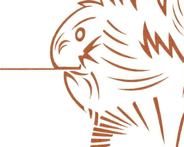 Abstract Eagle Head Illustration with Jagged Feathers