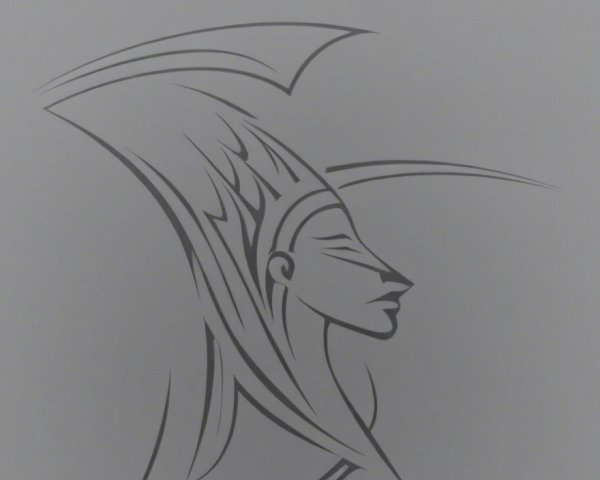 Abstract Profile of a Woman's Face in Modern Design