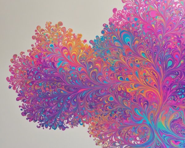 Vibrant Abstract Artwork with Swirling Patterns and Colors