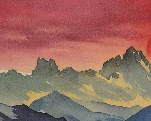 Majestic Mountains and Vibrant Sunset Landscape