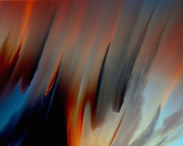 Abstract Twilight Sky with Swirling Colors and Depth