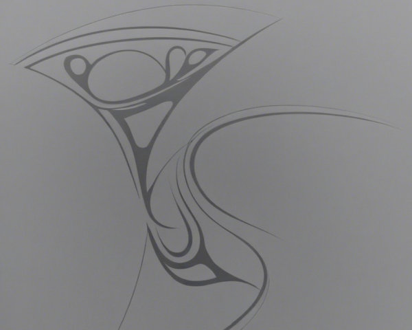 Abstract Design with Flowing Lines and Geometric Shapes