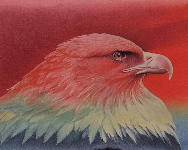Illustration of a Colorful Bird with Detailed Feathers