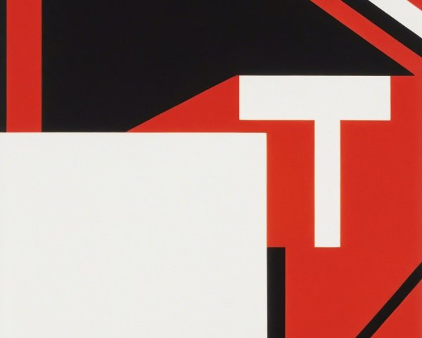 Bold Abstract Composition in Red, Black, and White