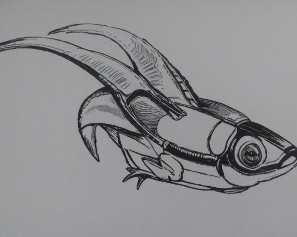 Artistic Rendering of a Fantastical Fish Creature