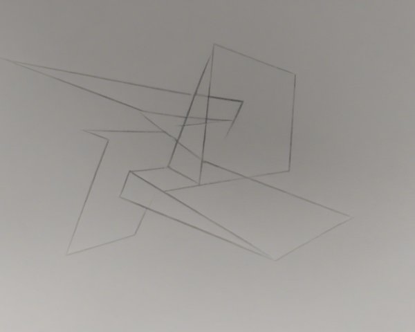 Minimalist Abstract Drawing with Geometric Shapes