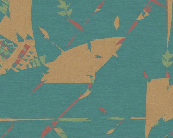 Cubist Graphic Art with Modern Aztec Tribal Pattern