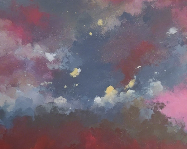 Vibrant Abstract Cosmic Scene with Dramatic Colors