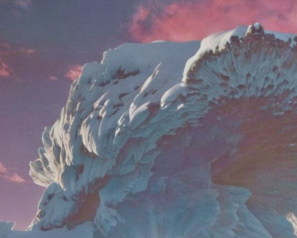 Majestic Ice Formation Against Vivid Sky Colors