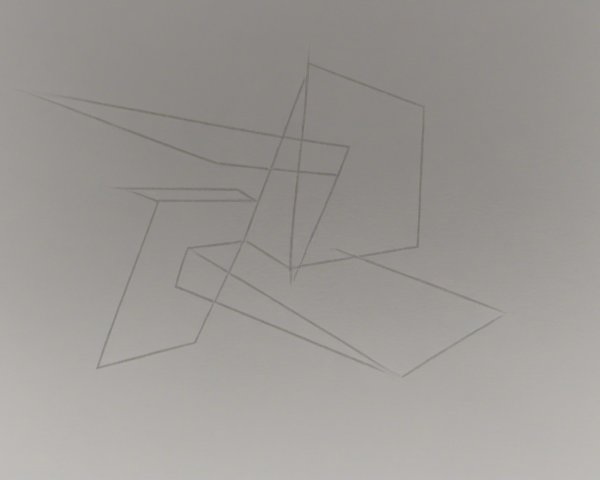 Minimalistic Abstract Line Drawing on Light Gray Background