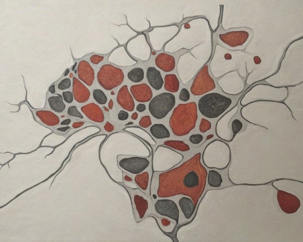 Abstract Representation of Interconnected Cells in Art