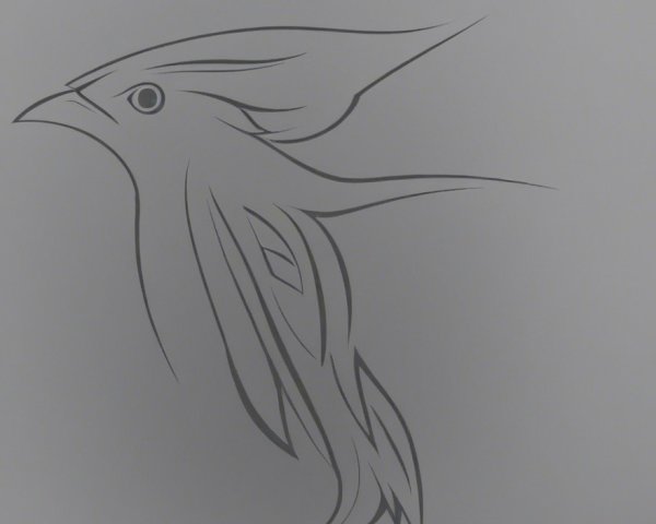 Minimalist Sketch of a Bird with Elegant Lines