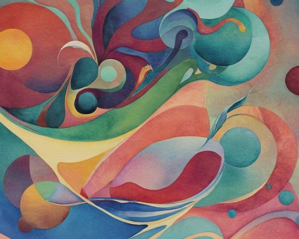 Abstract design with vibrant colors and flowing shapes