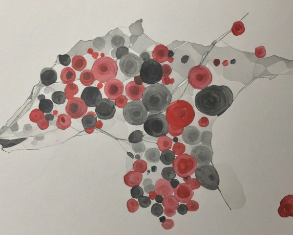 Abstract Watercolor Animal Head with Geometric Shapes