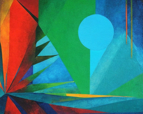 Vibrant Abstract Artwork with Geometric Shapes