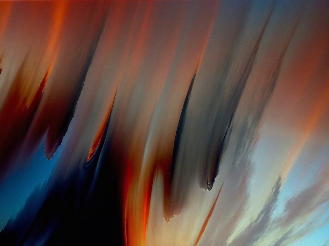 Abstract Twilight Sky with Swirling Colors and Depth