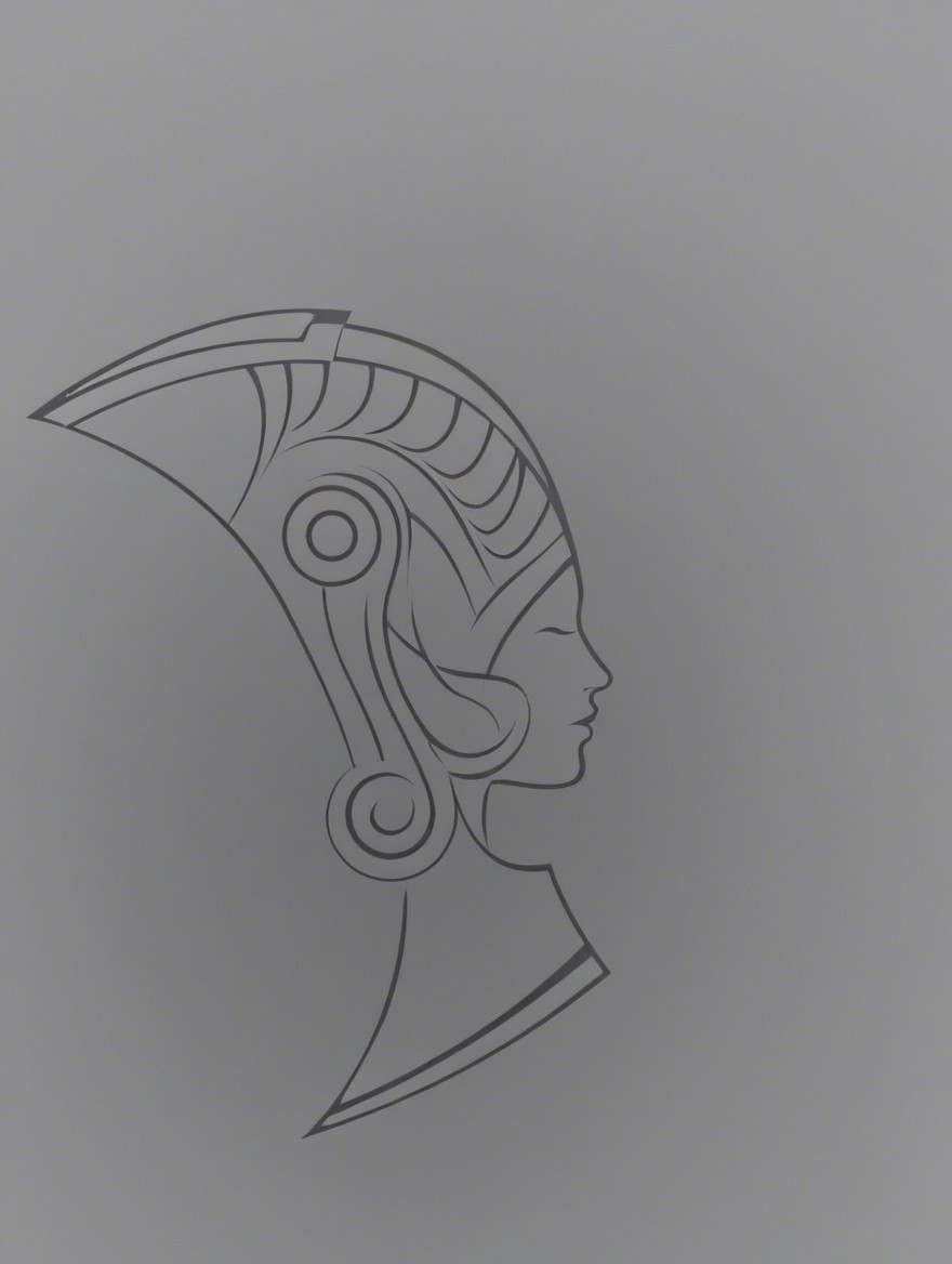 Stylized Profile of a Woman with Ornate Headdress