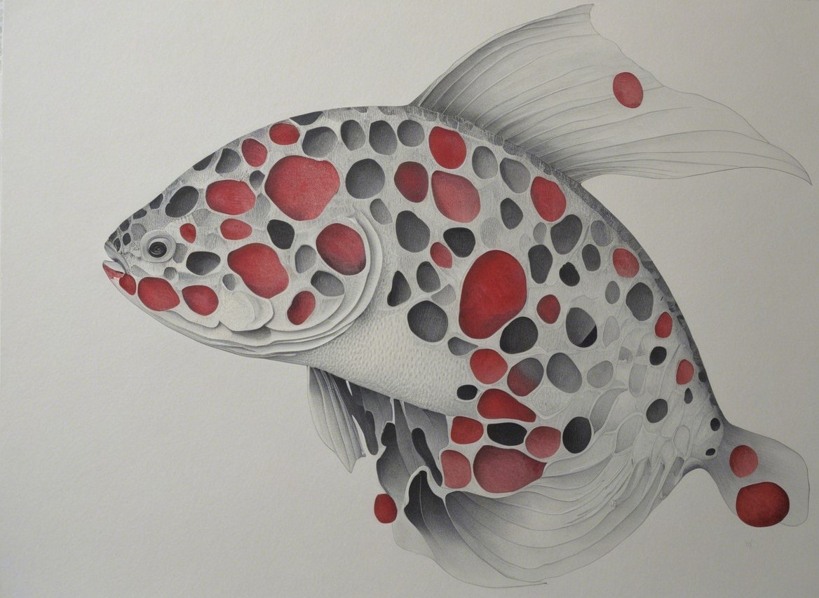 Detailed Illustration of a Fish with Unique Patterns