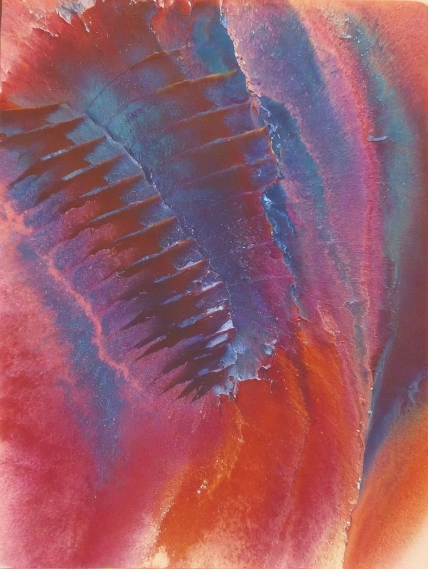 Abstract Design with Vibrant Colors and Textured Layers