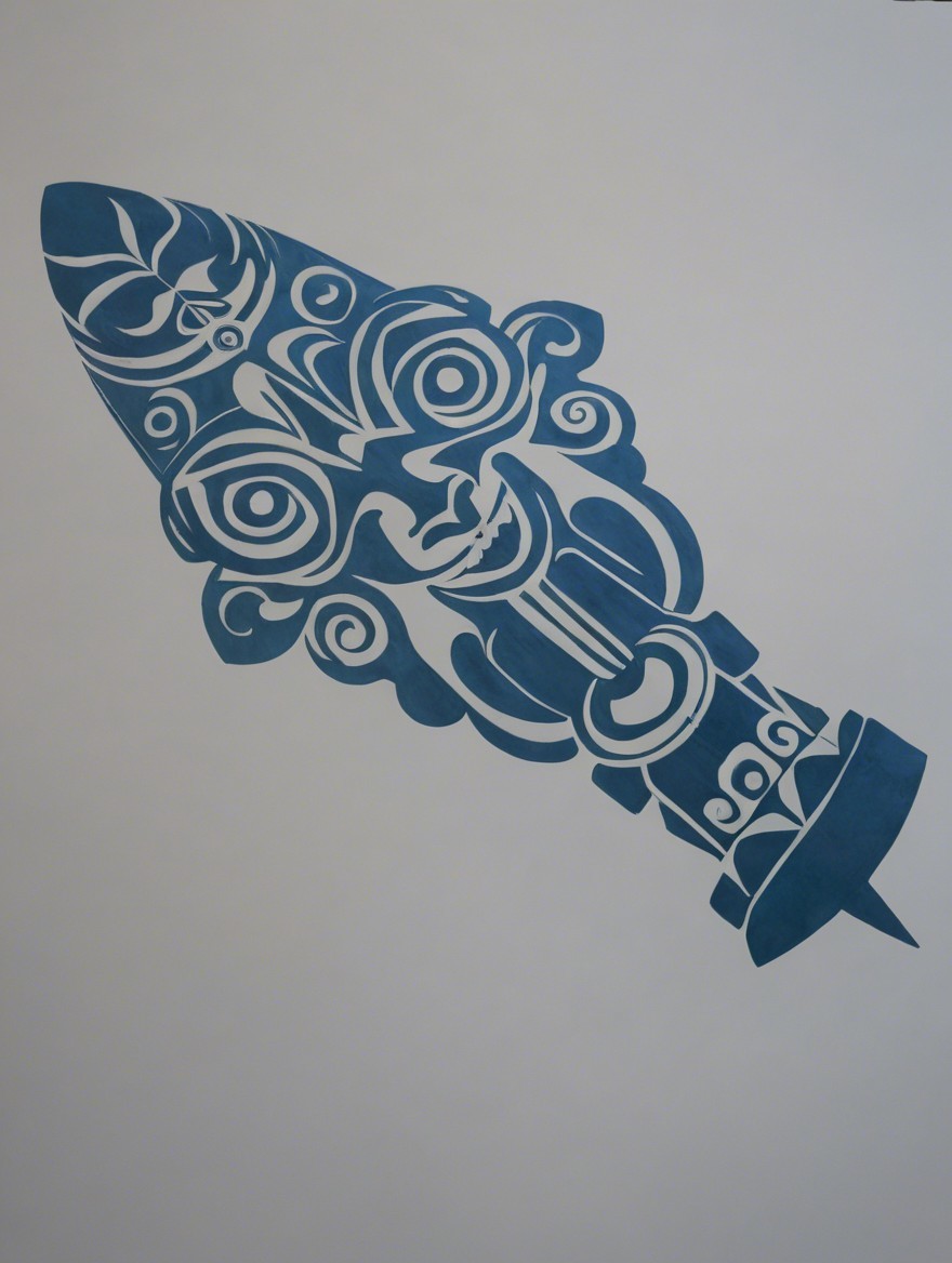 Stylized Spearhead Design with Intricate Patterns