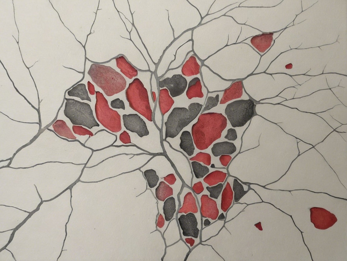 Stylized Illustration of Neuron-Like Branches