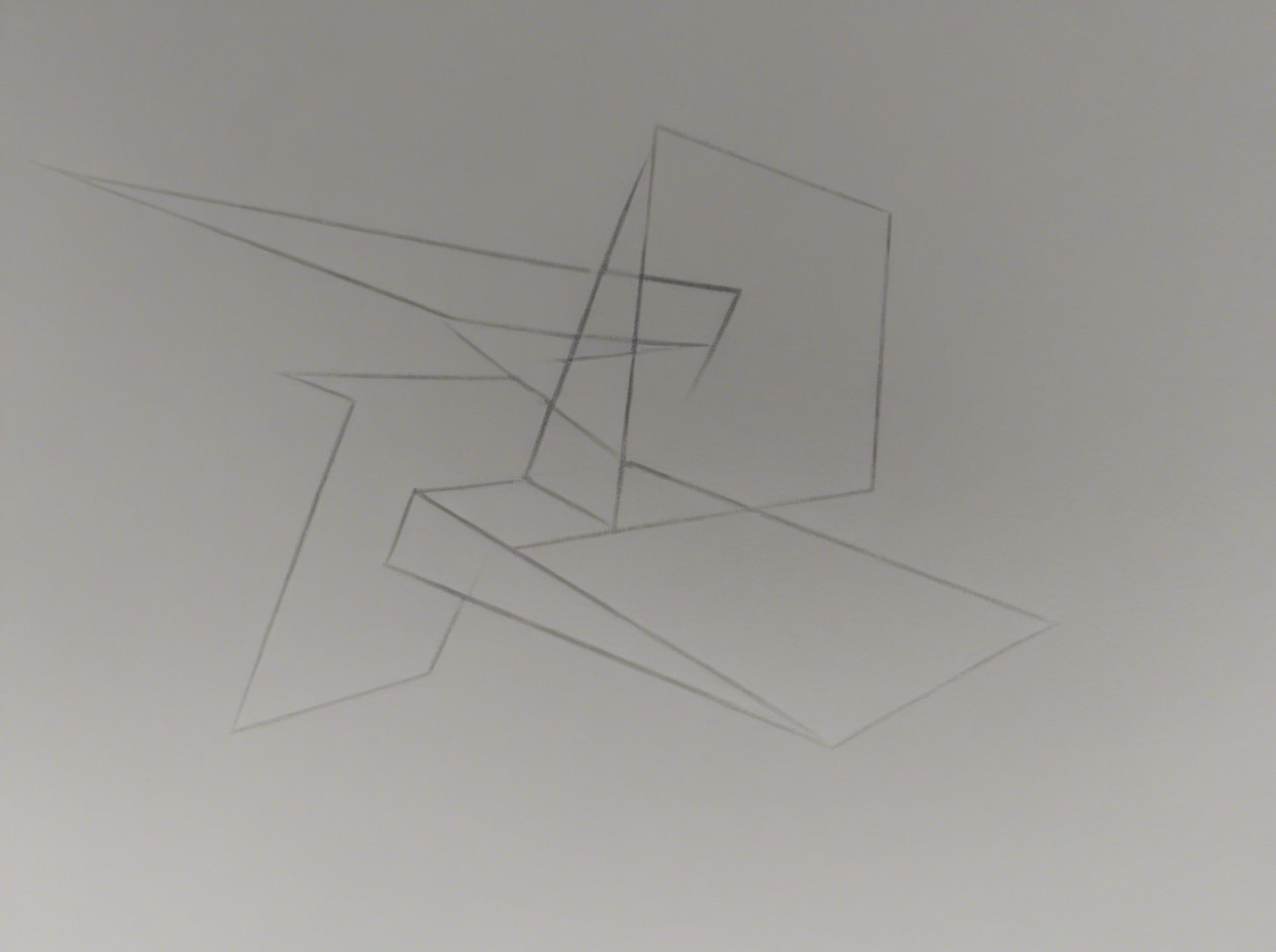 Minimalist Abstract Drawing with Geometric Shapes