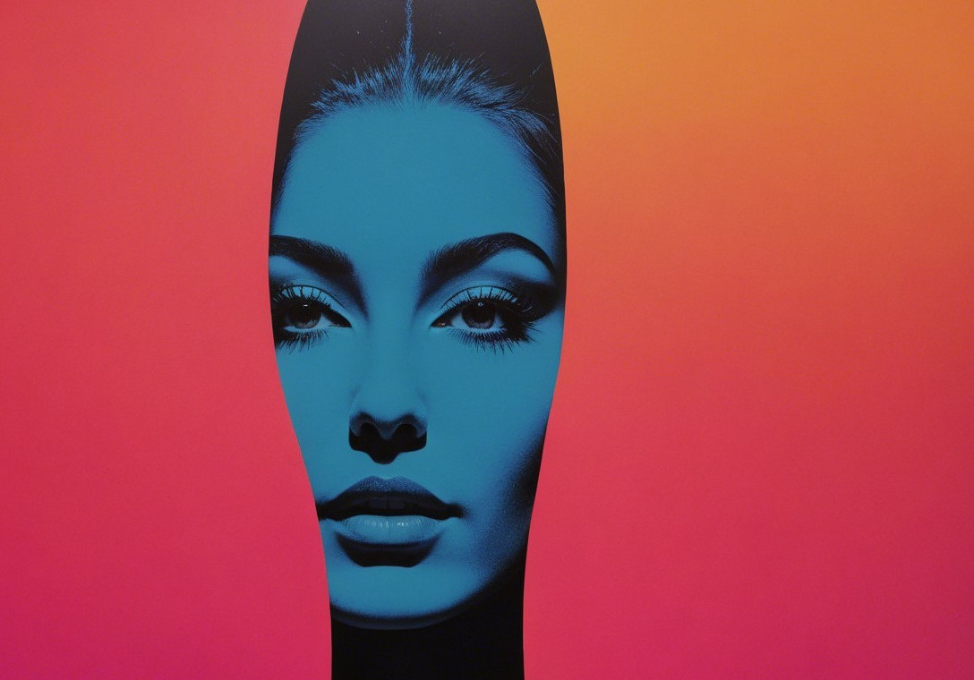 Stylized Portrait of a Woman in Vibrant Colors