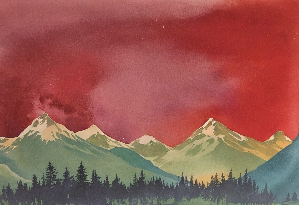 Majestic Snow-Capped Mountains with Vibrant Sky