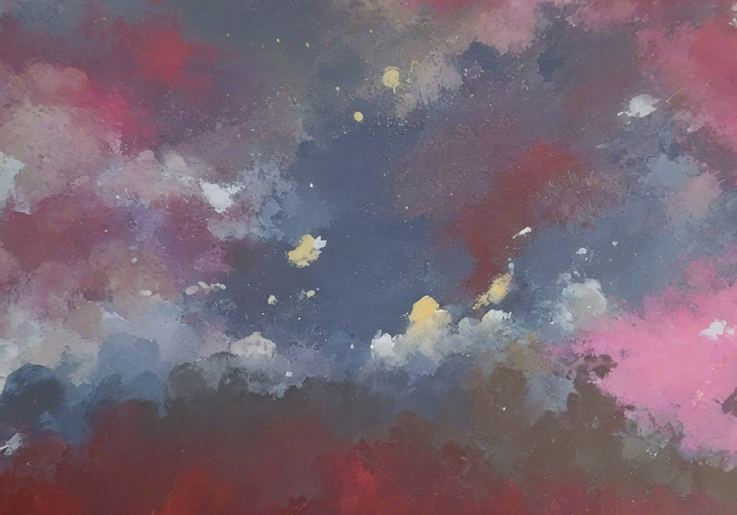Vibrant Abstract Cosmic Scene with Dramatic Colors